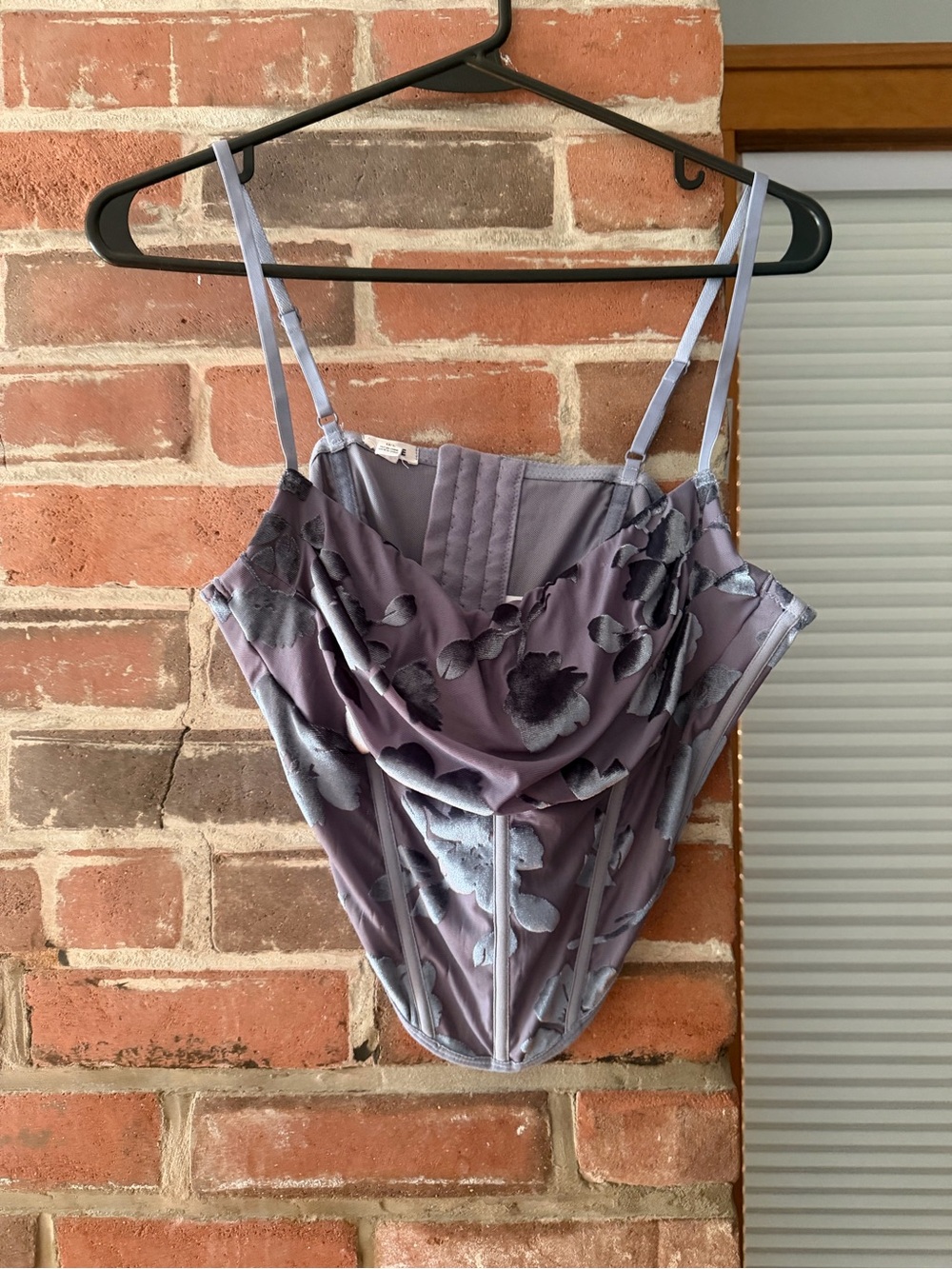 Garage Lavender Floral Draped Corset Cami